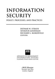 Cover of: Information Security: Policy, Processes, and Practices (Advances in Management Information Systems)