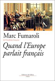 Cover of: Quand l'Europe parlait français