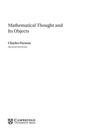Cover of: Mathematical thought and its objects by Parsons, Charles