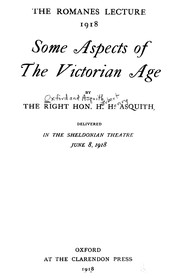 Cover of: Some aspects of the Victorian age