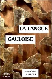 La langue gauloise by Pierre-Yves Lambert