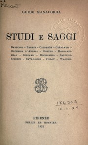 Studi e saggi by Manacorda, Guido