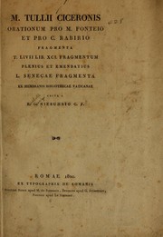 Orationum pro M. Fonteio et pro C. Rabirio fragmenta by Cicero
