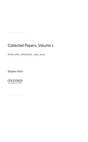 Cover of: Collected papers by Stephen P. Stich