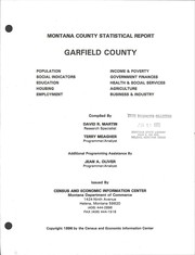 Cover of: Garfield County: Montana county statistical report