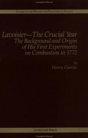 Cover of: Lavoisier--the crucial year