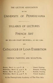 Syllabus of lectures on French art by William Crary Brownell