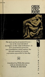 Cover of: Greek lyric poetry. by Willis Barnstone