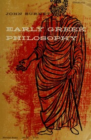 Cover of: Early Greek philosophy. by John Burnet