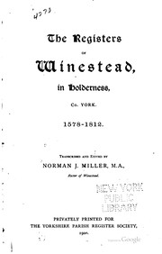 Cover of: The registers of Winestead, in Holderness, Co. York