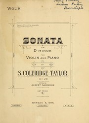 Cover of: Sonata in D minor for violin and piano, op. 28