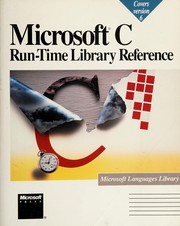 Cover of: Microsoft C run-time library reference