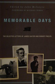 Cover of: Memorable days: the selected letters of James Salter and Robert Phelps
