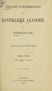 Cover of: Verslagen en mededeelingen by Akademie van Wetenschappen, Amsterdam.  Afdeeling voor de Wis- en Natuurkundige Wetenschappen