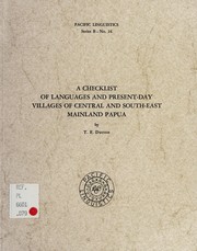 Cover of: A checklist of languages and present-day villages of central and south-east mainland Papua