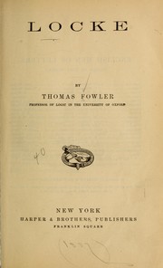 Cover of: Locke. by Fowler, Thomas