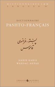 Cover of: Dictionnaire Pashto Francais