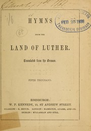 Cover of: Hymns from the land of Luther by Jane Laurie Borthwick