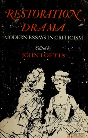 Cover of: Restoration drama; modern essays in criticism