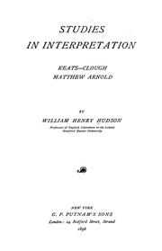 Cover of: Studies in interpretation by William Henry Hudson