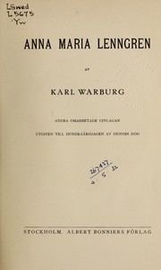 Cover of: Anna Maria Lenngren by Karl Johan Warburg