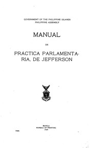 Cover of: Manual de práctica parlamentaria by Thomas Jefferson