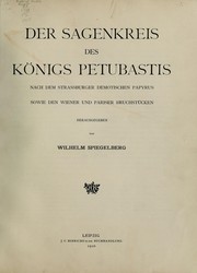 Cover of: Der sagenkreis des königs Petubastis nach dem Strassburger demotischen papyrus sowie den Wiener und pariser bruchstücken