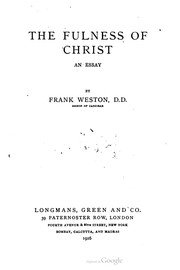 Cover of: The fulness of Christ by 