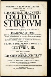 Cover of: Herbarium Blackwellianum emendatum et auctum, id est, Elisabethae Blackwell collectio stirpium by Elizabeth Blackwell