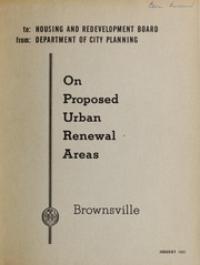 Cover of: On proposed urban renewal areas: Brownsville