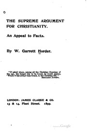 Cover of: The Supreme Argument For Christianity by 