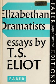 Cover of: Elizabethan dramatists by T. S. Eliot