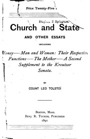 Cover of: Church and state and other essays by Лев Толстой
