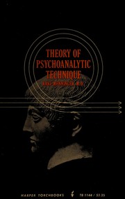 Cover of: Theory of Psychoanalytic Technique (Harper Torchbooks; Tb 1144)