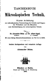 Cover of: Taschenbuch der mikroskopischen Technik: Kurze Anleitung zur mikroskopischen ...