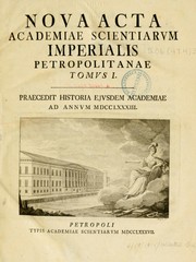 Cover of: Nova acta Academiae scientiarum imperialis petropolitanae. by 