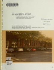 Cover of: 900 Minnesota Street: Final environmental impact report