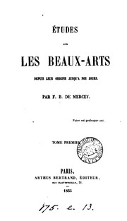 Cover of: Études sur les beaux-arts: depuis leur origine jusqu' à nos jours by Frédéric Bourgeois de Mercey