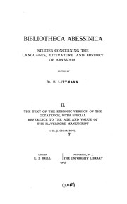 The Text of the Ethiopic Version of the Octateuch: With Special Reference to the Age and Value .. by James Oscar Boyd