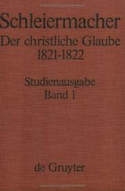 Cover of: Der christliche Glaube 1821/22, 2 Bde.