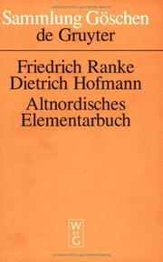 Cover of: Altnordisches Elementarbuch by Friedrich Ranke, Dietrich Hofmann