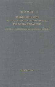 Cover of: Kurzgefasste Liste der griechischen Handschriften des Neuen Testaments by Kurt Aland