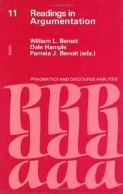 Cover of: Readings in argumentation by William L. Benoit, Dale Hample, Pamela J. Benoit (eds.).
