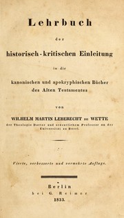 Cover of: Lehrbuch der historisch-kritischen einleitung in die Bibel Alten und Neuen Testamentes
