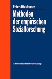 Cover of: Methoden Der Empirischen Sozialforschung (Sammlung Goschen)