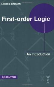 Cover of: First-order logic: an introduction