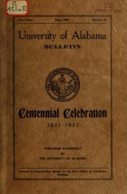 Cover of: The centennial of the University of Alabama, 1831-1931: The proceedings of the celebration, May tenth to twelfth, 1931 ...