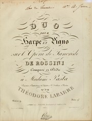 Cover of: Duo pour harpe et piano, sur l'opéra de Tancrède de Rossini: uvre 9