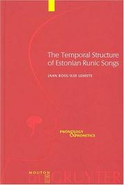 Cover of: The temporal structure of Estonian runic songs