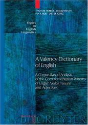 Cover of: A Valency Dictionary of English by Thomas Herbst, Ian F. Roe, Dieter Gotz, Ian F. Roe, Dieter Gotz